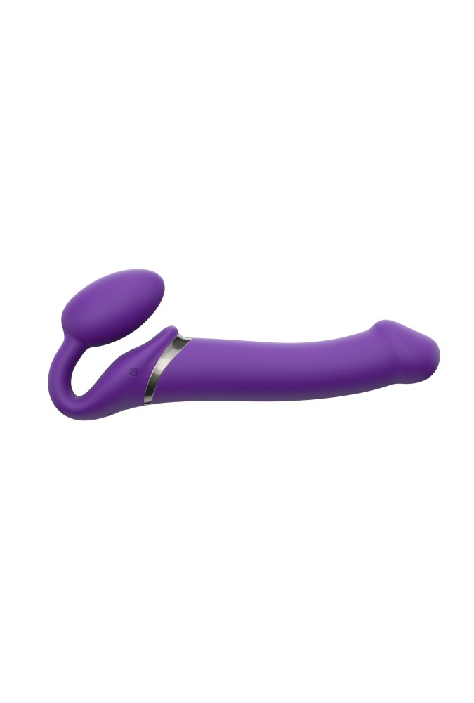 Vibrating bendable strap-on - Violet