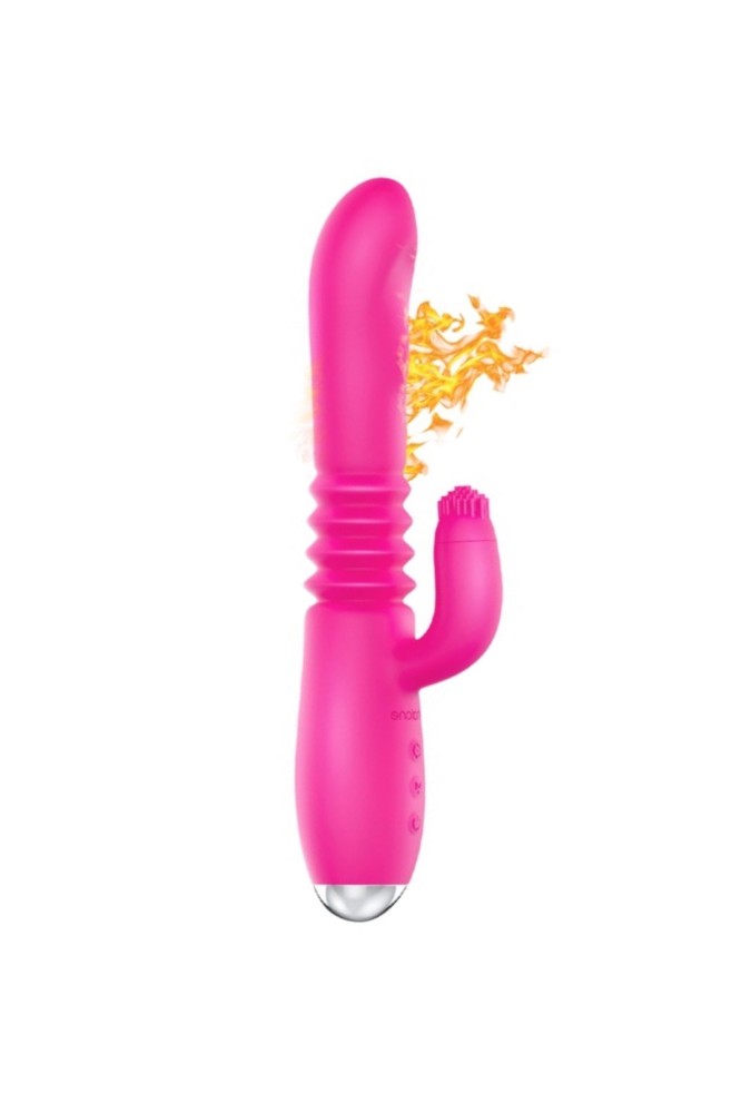 Idol Plus - Heating & stretching Rabbit with Rotative Stimulator - Pink