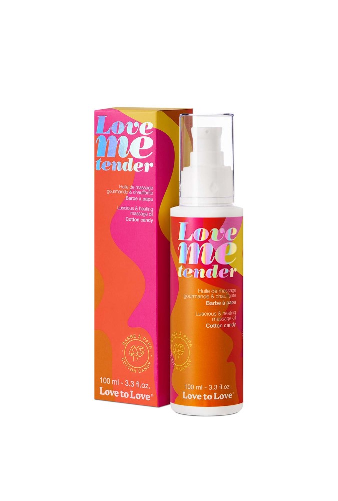 Love me tender - Huile de Massage Chauffante - Barbe à papa - 100 ml