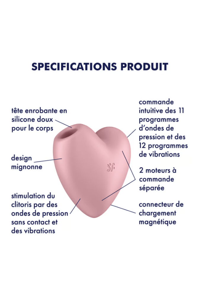 Pulsating Air & Vibrating Clitoral Stimulator - Cutie Heart