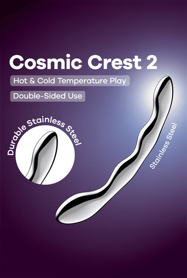 Dildo Double Extrémité en Acier - Cosmic Crest 2