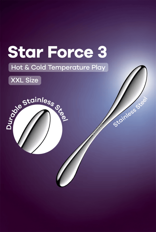 Dildo Double Extrémité en Acier - Star Force 3