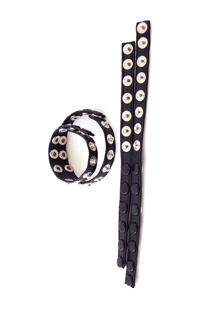 Double Cockring ajustable boutons-pressions - Cuir
