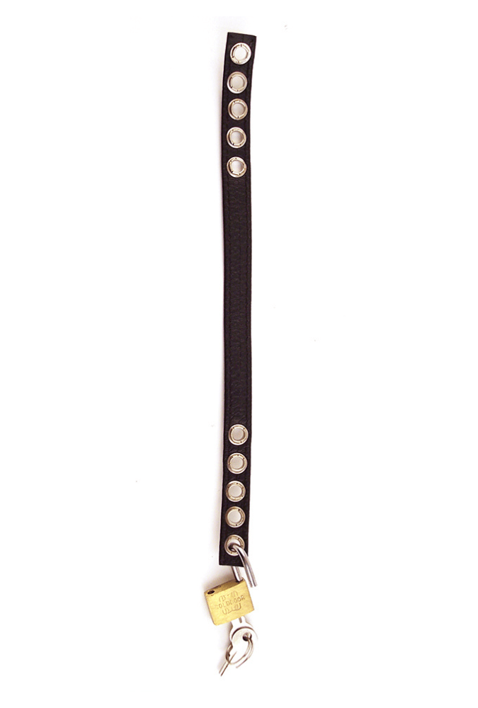 Cockring ajustable verrouillable avec cadenas - Cuir