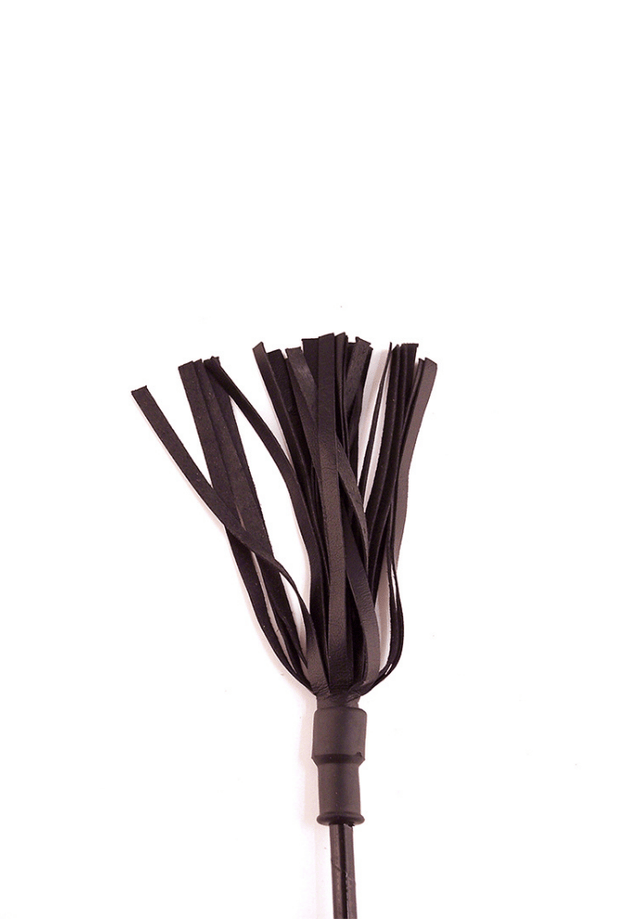 Reitgerte mit rundem Holzgriff - Leder