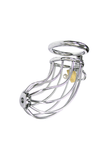 Openwork Chastity Cage with Padlock - Steel