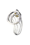 Openwork Chastity Cage with Padlock - Steel