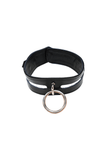 Modisches Unterwerfungshalsband mit Ring – Leder