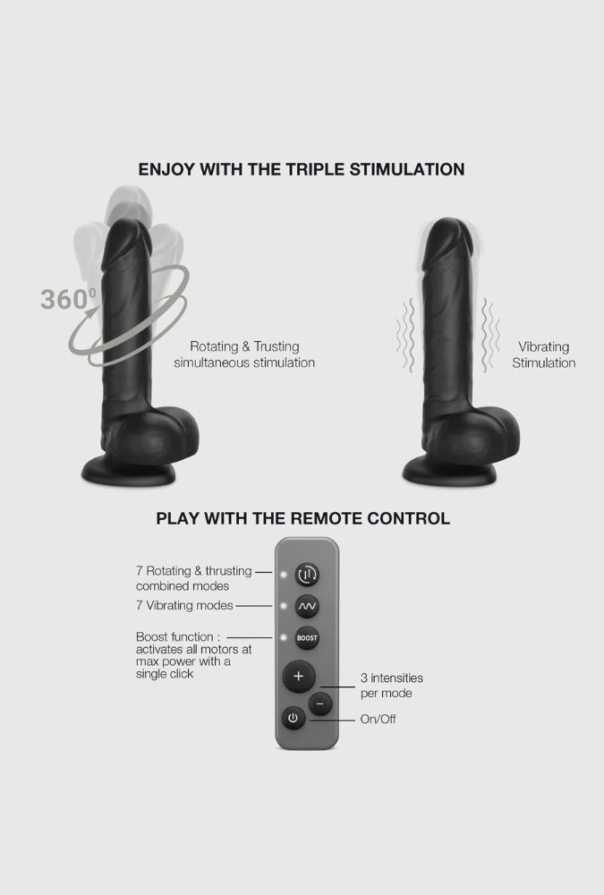 Dildo - Realistic Rotating & Vibrating Remote-Controlled