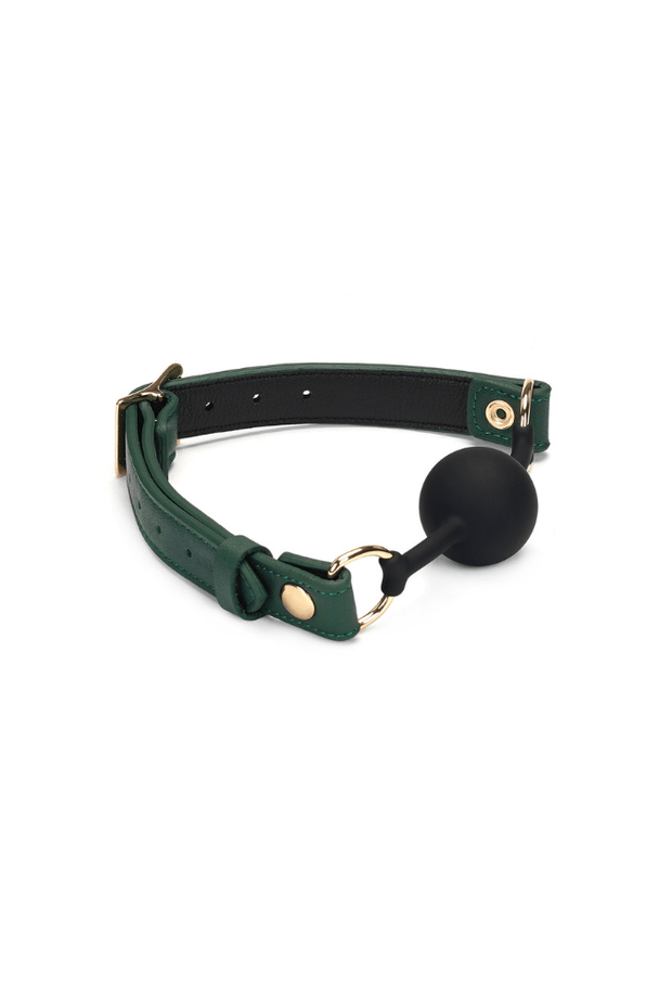 Mossy Chic Ball Gag - Green Leather