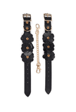 Leather Wrist Handcuffs - Flower Rhythm