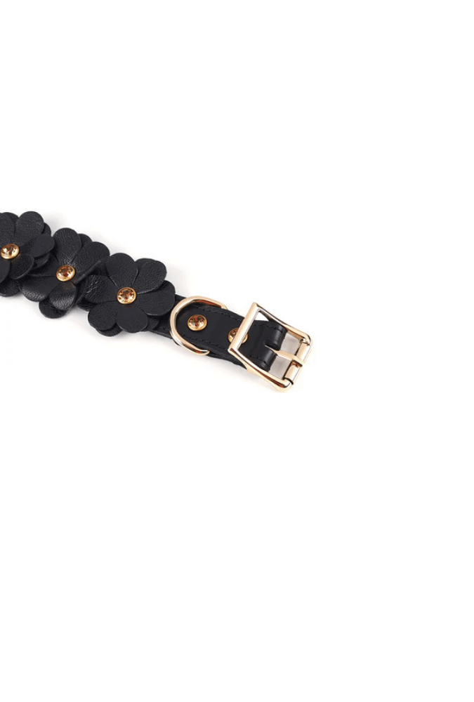 Leather Wrist Handcuffs - Flower Rhythm